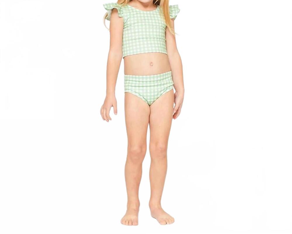 NEW DEAR GEORGIE gingham bikini bather in green